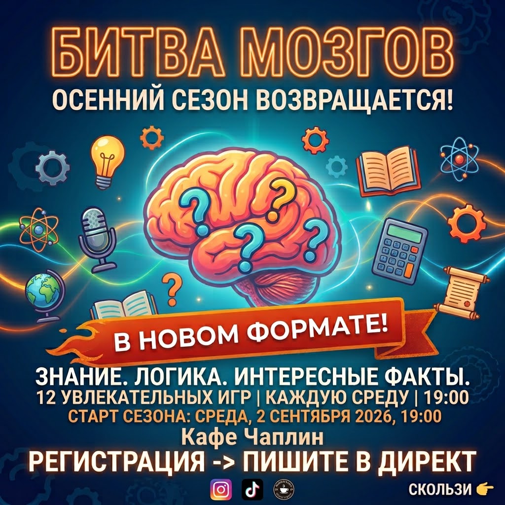 Открытие нового сезона интеллектуального паб квиза от Битвы мозгов
